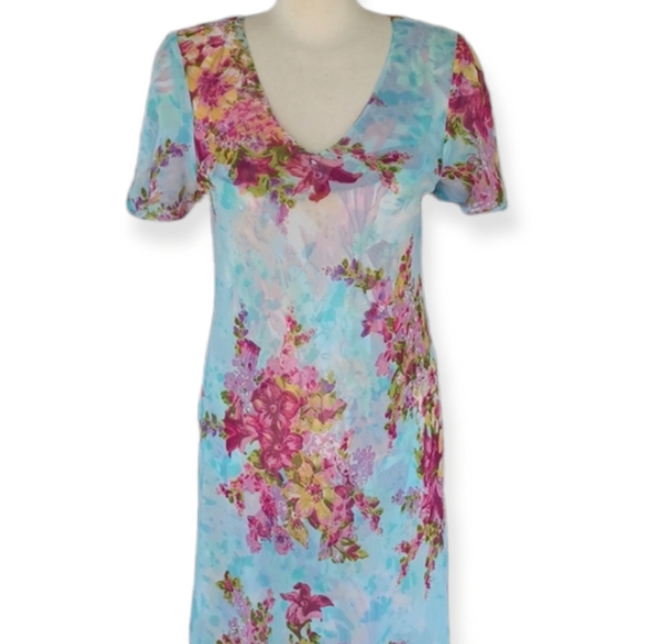 Floral reversible Dress Midi Size L - Picture 9 of 14